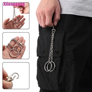 [Xilonggang] 18cm Trousers Hipster Metal Hip Hop Jewelry Pants KeyChain Wallet Chain Belt