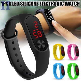reloj de pulsera de silicona para hombres y mujeres electrónico colores caramelo relojes led casual reloj deportivo