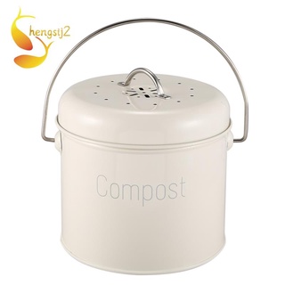 papelera de compost 3l - recipiente de compost de cocina de acero inoxidable - compostador de cocina para residuos de alimentos - filtro de carbón