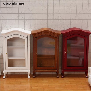 dopinkmay 1:12 casa de muñecas armario estante de exhibición miniatura muebles gabinete de vino diy juguetes co