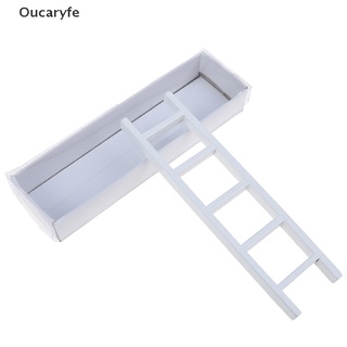 Oucaryfe 1:12 casa de muñecas miniatura blanco de madera Mini escalera muebles accesorio juguetes mi