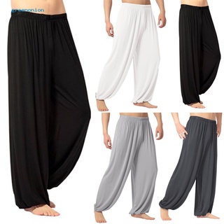 pantalones holgados casuales de color sólido para hombre/pantalones holgados para yoga/yoga