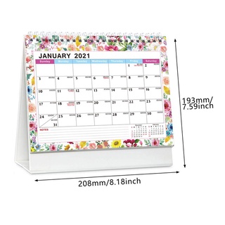 2021 English Desk Calendar Flower Border Schedule Creative Desk Table Planner (4)