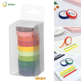 Qinjue lindo oficina cinta adhesiva Scrapbooking arco iris cinta decorativa conjunto de decoración cinta DIY papelería cinta de papel pegajosa