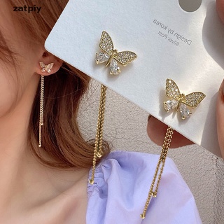 zatpiy coreano rhinestone cristal mariposa gota pendientes pendientes orejas mujeres joyería co