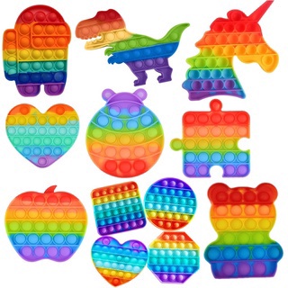 pop it/fidget toys/brinquedos/Push Pop Its Fidget toy colorido Tiktok Bubble Alivio Do Estresse brinquedos Pronto entreger！