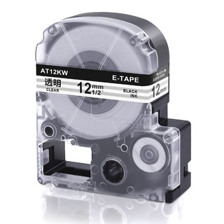 1 paquete LK-4TBN LC-4TBN ST12KW cinta de etiquetas Compatible para Epson LabelWorks LW fabricante de etiquetas negro sobre transparente 12 mm x 8 m