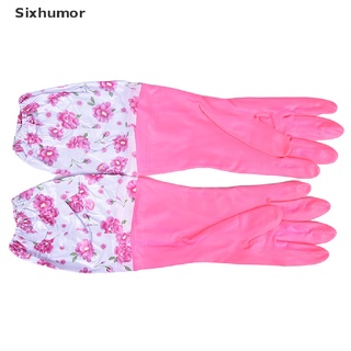 [sixhumor] guantes de goma impermeables duraderos para lavar platos/guantes co