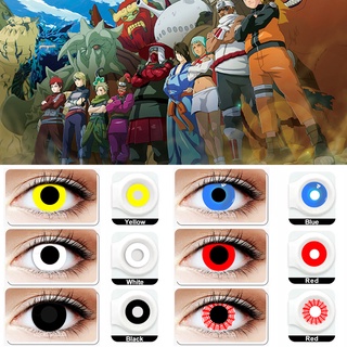 2 unids/par de malla serie lentes de contacto de color Cosplay cosméticos para ojos contacto rojo blanco lentes Anime Lentillas Rojas (7)