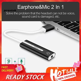Tarjeta De Sonido Externa 2 En 1 USB A 3,5 Mm 7.1 Adaptador De Micrófono De Audio Para Auriculares (1)