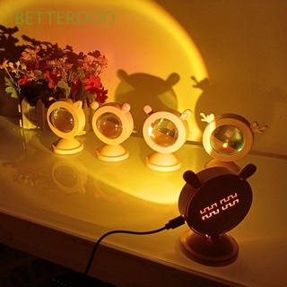 BETTERDOO Bedroom Sunset Lamps Rainbow Charging Light Atmosphere Lamp Valentines Day Gift USB Dimming Selfie Robot Wall Decoration LED Projector/Multicolor