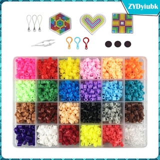 2400 Pcs Hama Beads Fuse Beads Kit Handmade Craft Pixel Art Project