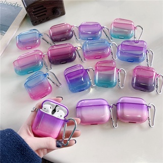 For Airpods 3 Case Cute Rainbow Gradient Clear Transparent Cover for Apple Airpods Pro 1 2 Air Pods 3 Earbuds Soft Anti Drop Box