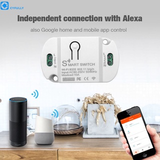 Pwatch 10a interruptor Inteligente Wifi inalámbrico interruptor De automatización del hogar compatible con Tuya Alexa