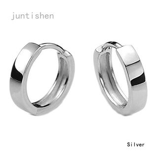 Juntishen aretes/pendientes de plata brillante chapados en plata para hombre (1)