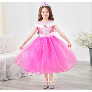 (Mamasilo) Princesa Aurora rosa disfraz princesa Aurora niños vestido importación