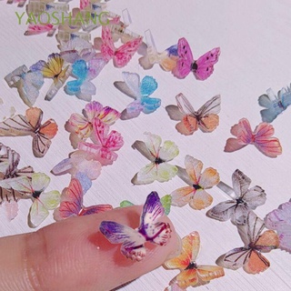 Yaoshang INS estilo acrílico encanto delicado exquisito japonés 3D uñas decoración mariposa uñas arte joyería