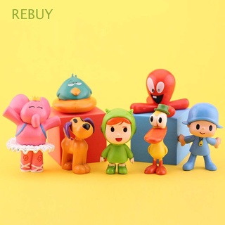 Rebuy 7 unids/lote Pocoyo figura de acción juguetes figura juguetes modelo juguetes Anime escritorio adornos pájaro estatua miniatura PVC colección modelo