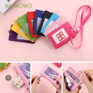 Wowowo Fashion New School suministros de oficina multicolor cuero sintético con cordón titulares de identificación caso de tarjeta