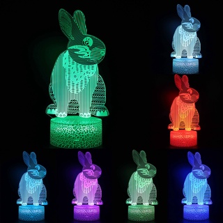 [bestwind] Luz de noche 3D de conejo/luz de noche LED colorida/luz de noche USB