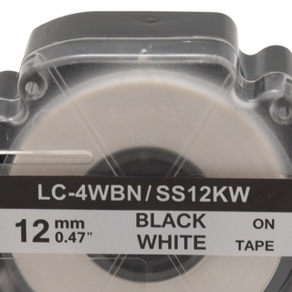 paquete de 5 cintas de etiquetas de repuesto lk-4wbn lc-4wbn9 (ss12kw) para epson labelworks lw300 lw400 lw500 lw700 negro sobre blanco 1/2 pulgadas x 26.2 pies (12 mm x 8 m) (8)