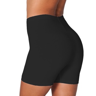 Women Summer High Waist Elastic Solid Color Seamless Safety Shorts Briefs Leggings Pants
