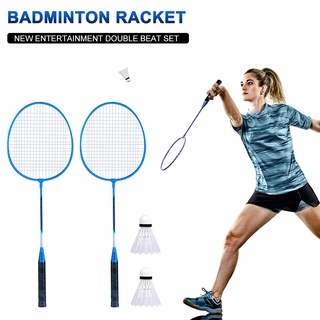 hermosas raquetas de bádminton con 2 bolas para adultos y deportes al aire libre juego (2)