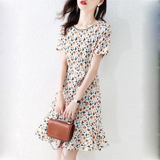mujer vestido corto estilo coreano cuello redondo puff manga corta cintura alta estilo delgado vestido para verano (2)