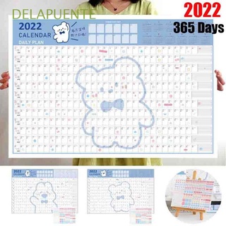 delapuente creative 2022 calendario niños planificador diario notas calendario póster agenda notas lindo kawaii estudiante plan de estudio a hacer lista 365 días planificador