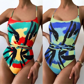 Neiyiya❀ Women Gradient Print Push Up One-piece Bikinis Swimsuit Beachwear Swimwear SHEIN