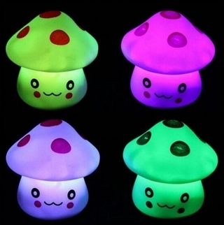 colorido led luminoso seta luz de noche/niños brillante juguete dormir luz de noche regalos (1)