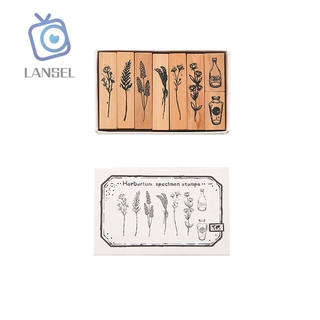 Lansel 7 unids/Set arte artesanía sello de goma papelería tarjetas decoración madera sello DIY decoración pintura bosque alpino manual álbum