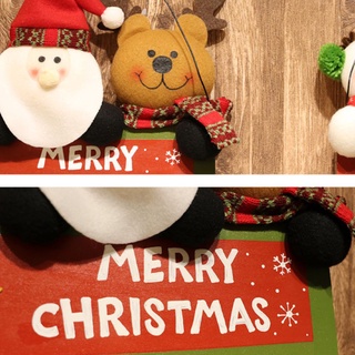 Colgante de navidad tela Santa muñeco de nieve carta tarjeta colgante puerta colgante (2)