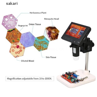 [sakari] 1000x 4.3" usb lcd 720p microscopio digital cámara de aumento de vídeo luz led [sakari]