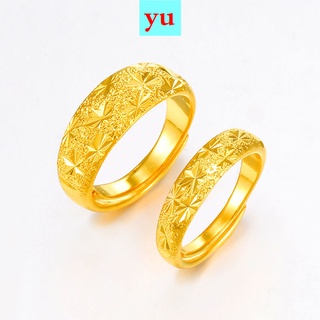 Hong Kong genuino 999 anillo de oro real femenino anillo de flores en vivo anillo de bodas anillo de pareja gypsophila anillo clásico de los hombres