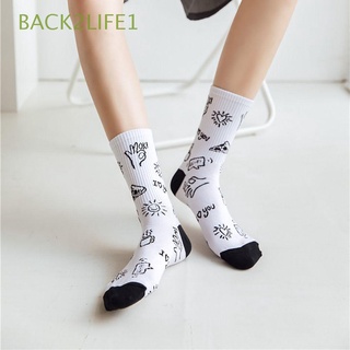 Back2life1 calcetines deportivos deportivos con estampado De letras/baloncesto