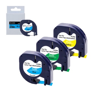 3 P Compatibel Dymo LetraTag Tag Maker/cartucho de impresora LetraTag etiqueta cinta/recarga para papel LT 100H o Muitcolor de plástico (1)