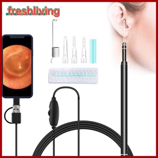 [freshliving]otoscopio con 6 luces led/kit digital para limpieza de oídos/otoscopio/cámara