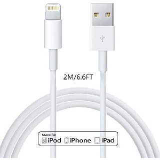 apple cargador lightning a usb cable compatible iphone x/8/7/6s/6/plus/5s/5c/se, ipad pro/air/mini, ipod touch (2m/6.6ft)