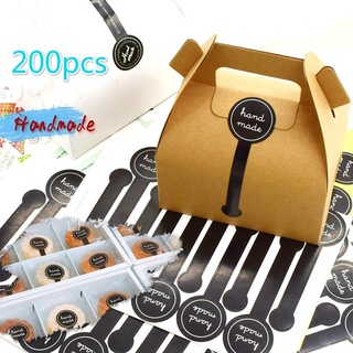 【BK】200Pcs Hand Made Long Sealing Pastes Stickers Gift Packaging Adhesive Label