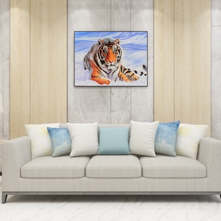 art snow tiger 5d diamond pintura diy completo redondo taladro mosaico rhinestones kit
