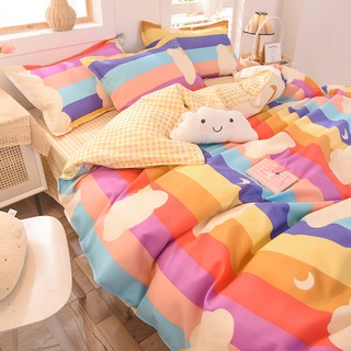 [nueva Llegada]nuevo Color Bar Cadar juego de ropa de cama sábana sábana plana funda de almohada individual/Queen/King Size (3 en 1) / (4 en 1) (5)