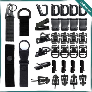 34 piezas molle accesorios correas llavero d-ring clip bloqueo herramientas al aire libre
