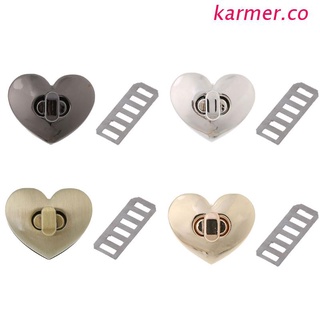 kar2 forma de corazón cierre de giro de bloqueo giro bloqueo de metal hardware para bricolaje bolso bolso bolso
