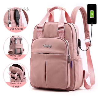 guangxkk a moda antirrobo bolsa de viaje impermeable mochila usb carga portátil mochila con lado usb puerto de carga bolsa de la escuela