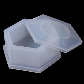 [cod] silicona hexagonal joyeria caja de almacenamiento molde de resina molde de fundición diy artesanía caliente
