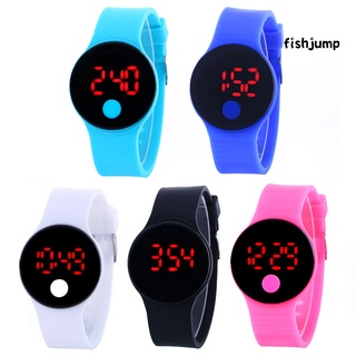 [Fishjump] correa de silicona redonda pantalla LED Digital deportes reloj de pulsera estudiante regalo