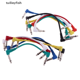 tuilieyfish 6 unids/set colorido en ángulo enchufe audio cables de parche para guitarra pedal efecto co (9)
