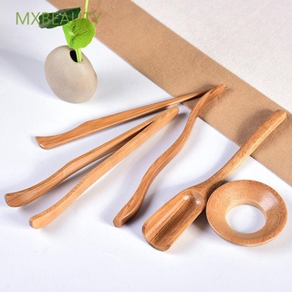 Mxbeauty - utensilios de té naturales para ceremonias de té, 5 piezas, aguja de madera, colador de bambú, pinzas de té, Multicolor