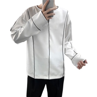XMAN Camiseta Casual Con Cuello En V De Manga Larga De Color Sólido Para Hombre